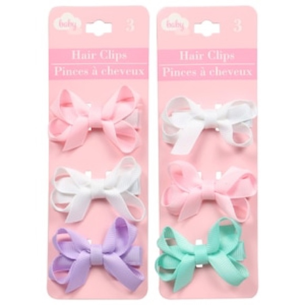 Baby Loop Bow Hair Clips-3- count packs